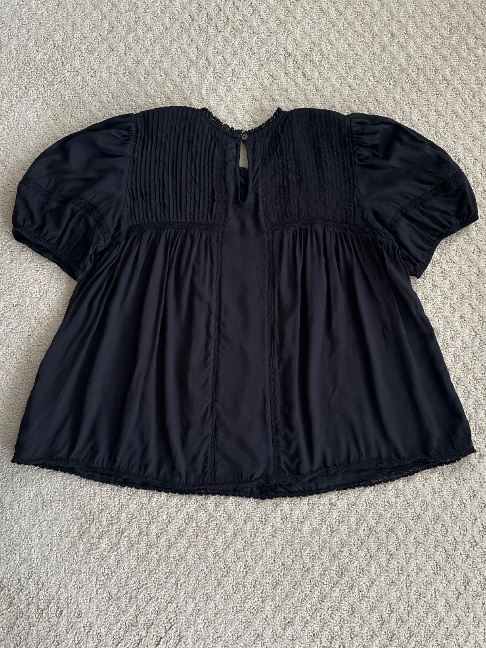 Aritzia Wilfred Wallflower Blouse Black Medium Romantic Relaxed Flowy Babydoll - Picture 5 of 10